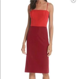 NWT Milly Red Colour Blocked Dress 6 US